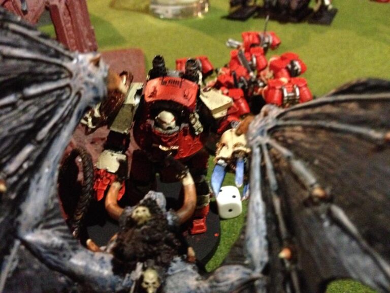 Storm Guard Space Marines Contemptor Dreadnoughts vs Bloodthirster